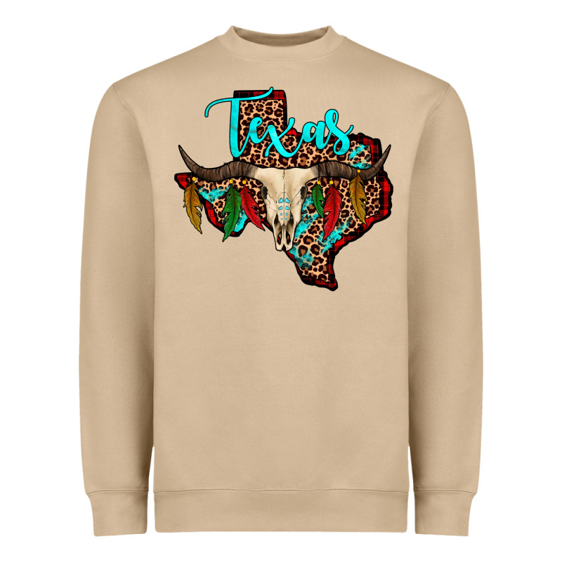Bullskull Texas Map Heavyweight Sweatshirt by JahusDesignShop | Teevron