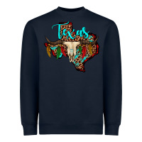 Navy bullskull texas map Heavyweight Sweatshirt - JahusDesignShop