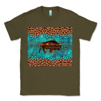 Army Green bison leopard gemstone Classic Tee - Artiststas