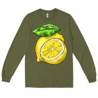 Army Green lemon Long Sleeve Tee - BarkalooDesign