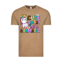 Vintage Coffee cute smart and a little bit dramatic unicorn Vintage Tee - AdoDesignShop