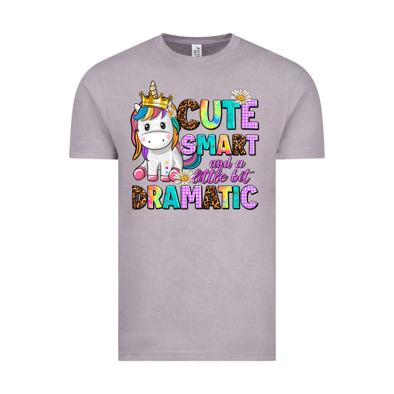 Cute Smart And A Little Bit Dramatic Unicorn Vintage Tee by AdoDesignShop | Teevron
