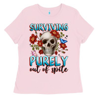 Bubblegum Pink surviving purely out of spite Ladies Tee - JahusDesignShop