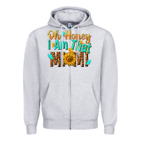 Heather Grey oh honey i am that mimi nca Zipper Hoodie - NancyCooperArtShop