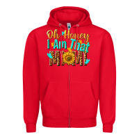 Red oh honey i am that mimi nca Zipper Hoodie - NancyCooperArtShop