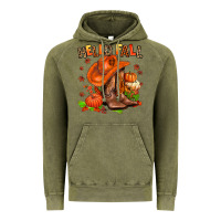 Vintage Olive hello fall pumpkins  cowgirl  and roses Vintage Hoodie - AdoDesignShop