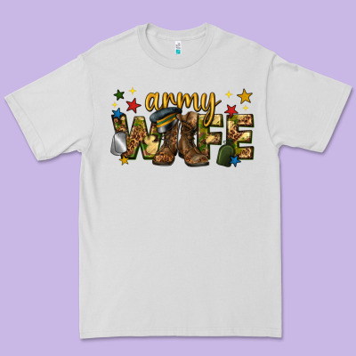 Premium Tee army wife western