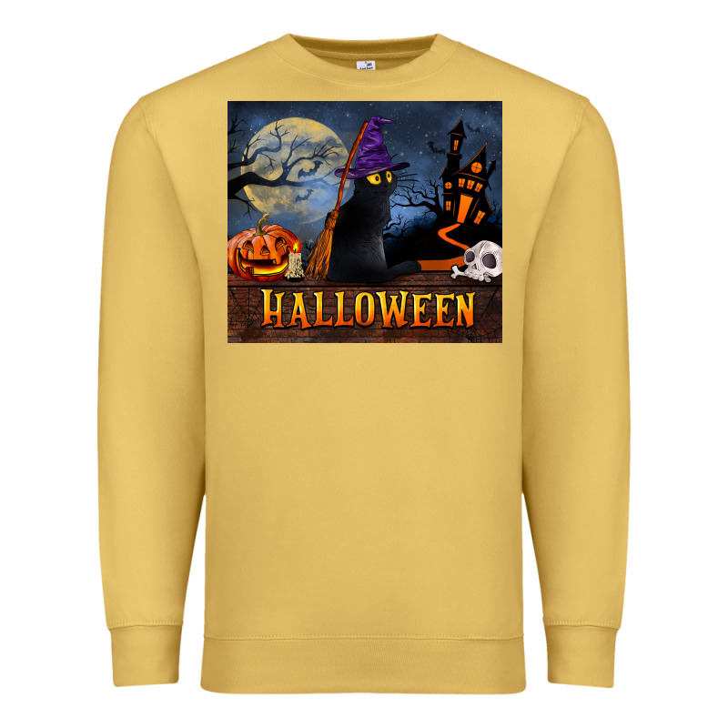 Black Cat Halloween Premium Sweatshirt by LillyAllenDesigns | Teevron