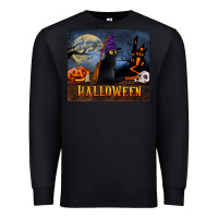 Black Black Cat Halloween Premium Sweatshirt - LillyAllenDesigns