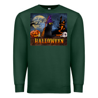Sports Green Black Cat Halloween Premium Sweatshirt - LillyAllenDesigns