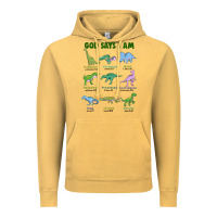 Vintage Mustard god says i am dinosaurs Vintage Hoodie - JahusDesignShop