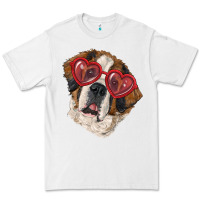 White saint bernard with love glasses Premium Tee - RanaPortraitStore