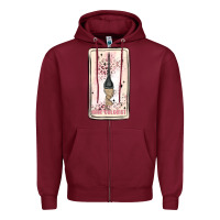 Burgundy hair stylist Zipper Hoodie - MaliasSmallBusiness