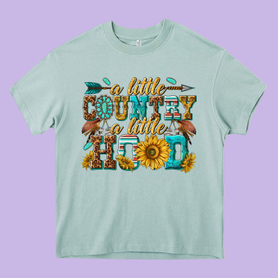 A Little Country A Little Hood Heavy Core Tee Designed By Texasbilliewilder