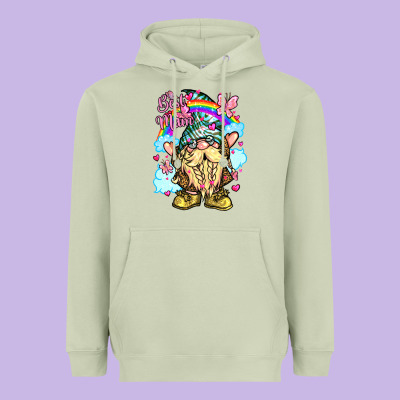 Best Mom Gnome Rainbow Clouds Butterfly Glitter Heavyweight Hoodie Designed By Lillyallendesigns