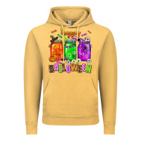 Vintage Mustard happy halloween jars and horror Vintage Hoodie - AdoDesignShop