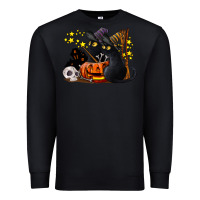 Black halloween black cats Premium Sweatshirt - LillyAllenDesigns