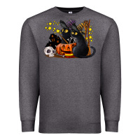 Charcoal Heather halloween black cats Premium Sweatshirt - LillyAllenDesigns