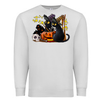 Dove Grey halloween black cats Premium Sweatshirt - LillyAllenDesigns