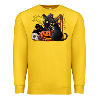 Lemon halloween black cats Premium Sweatshirt - LillyAllenDesigns