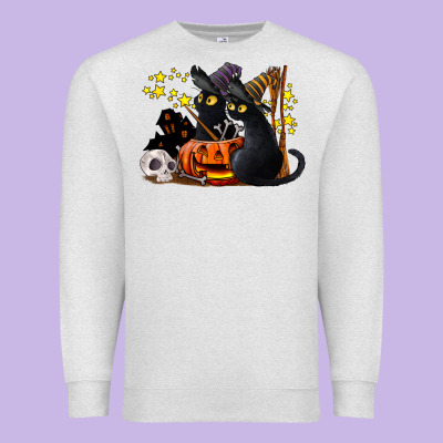 Halloween Black Cats Premium Sweatshirt Designed By Lillyallendesigns