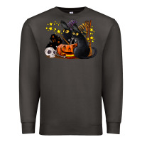 Smoke halloween black cats Premium Sweatshirt - LillyAllenDesigns