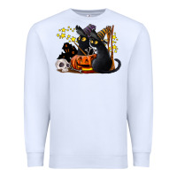 White halloween black cats Premium Sweatshirt - LillyAllenDesigns
