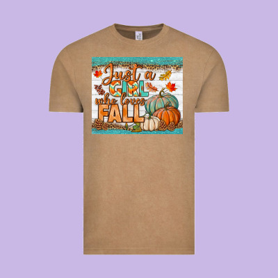 Just A Girl Who Loves Fall Mousepad Vintage Tee Designed By Bundleandbundleshop