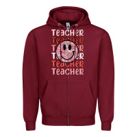 Burgundy teacher Zipper Hoodie - MaliasSmallBusiness
