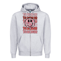 Heather Grey teacher Zipper Hoodie - MaliasSmallBusiness