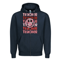 Navy teacher Zipper Hoodie - MaliasSmallBusiness