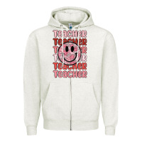 Oatmeal Heather teacher Zipper Hoodie - MaliasSmallBusiness