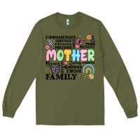 Army Green retro mother Long Sleeve Tee - JahusDesignShop