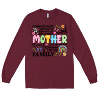 Burgundy retro mother Long Sleeve Tee - JahusDesignShop