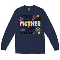 Navy retro mother Long Sleeve Tee - JahusDesignShop