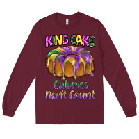 Burgundy mardi gras king cage calories don't count Long Sleeve Tee - BarkalooDesign