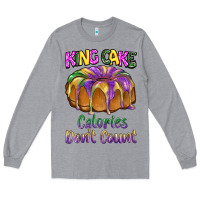Heather Grey mardi gras king cage calories don't count Long Sleeve Tee - BarkalooDesign
