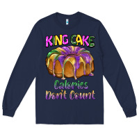 Navy mardi gras king cage calories don't count Long Sleeve Tee - BarkalooDesign