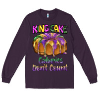 Plum mardi gras king cage calories don't count Long Sleeve Tee - BarkalooDesign