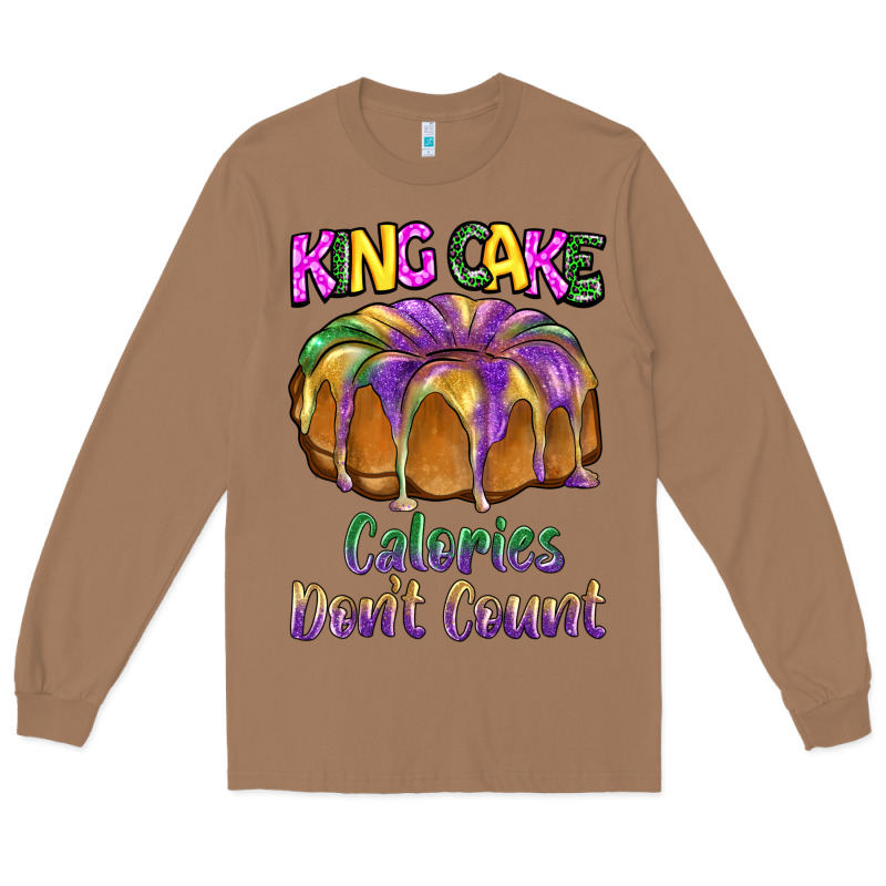 Mardi Gras King Cage Calories Don't Count Long Sleeve Tee by BarkalooDesign | Teevron