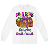 White mardi gras king cage calories don't count Long Sleeve Tee - BarkalooDesign