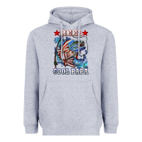 Heather Grey reel cool papa american flag bass fishing Heavyweight Hoodie - LillyAllenDesigns