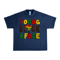 Navy young black and free Urban Heavy Tee - Artiststas