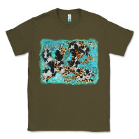 Army Green turquoise cowhide leopard background Classic Tee - AdoDesignShop