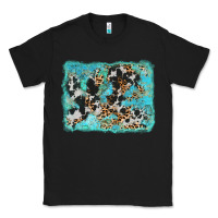 Black turquoise cowhide leopard background Classic Tee - AdoDesignShop