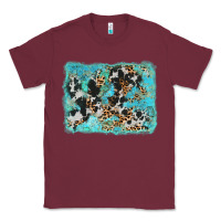 Burgundy turquoise cowhide leopard background Classic Tee - AdoDesignShop