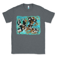 Charcoal Heather turquoise cowhide leopard background Classic Tee - AdoDesignShop