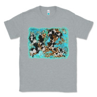 Heather Grey turquoise cowhide leopard background Classic Tee - AdoDesignShop
