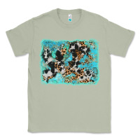 Matcha turquoise cowhide leopard background Classic Tee - AdoDesignShop