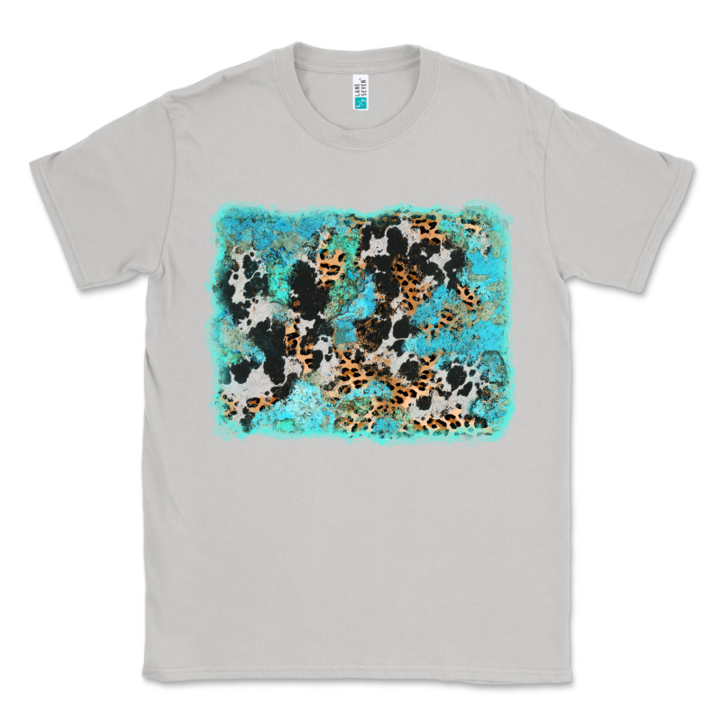 Turquoise Cowhide Leopard Background Classic Tee by AdoDesignShop | Teevron